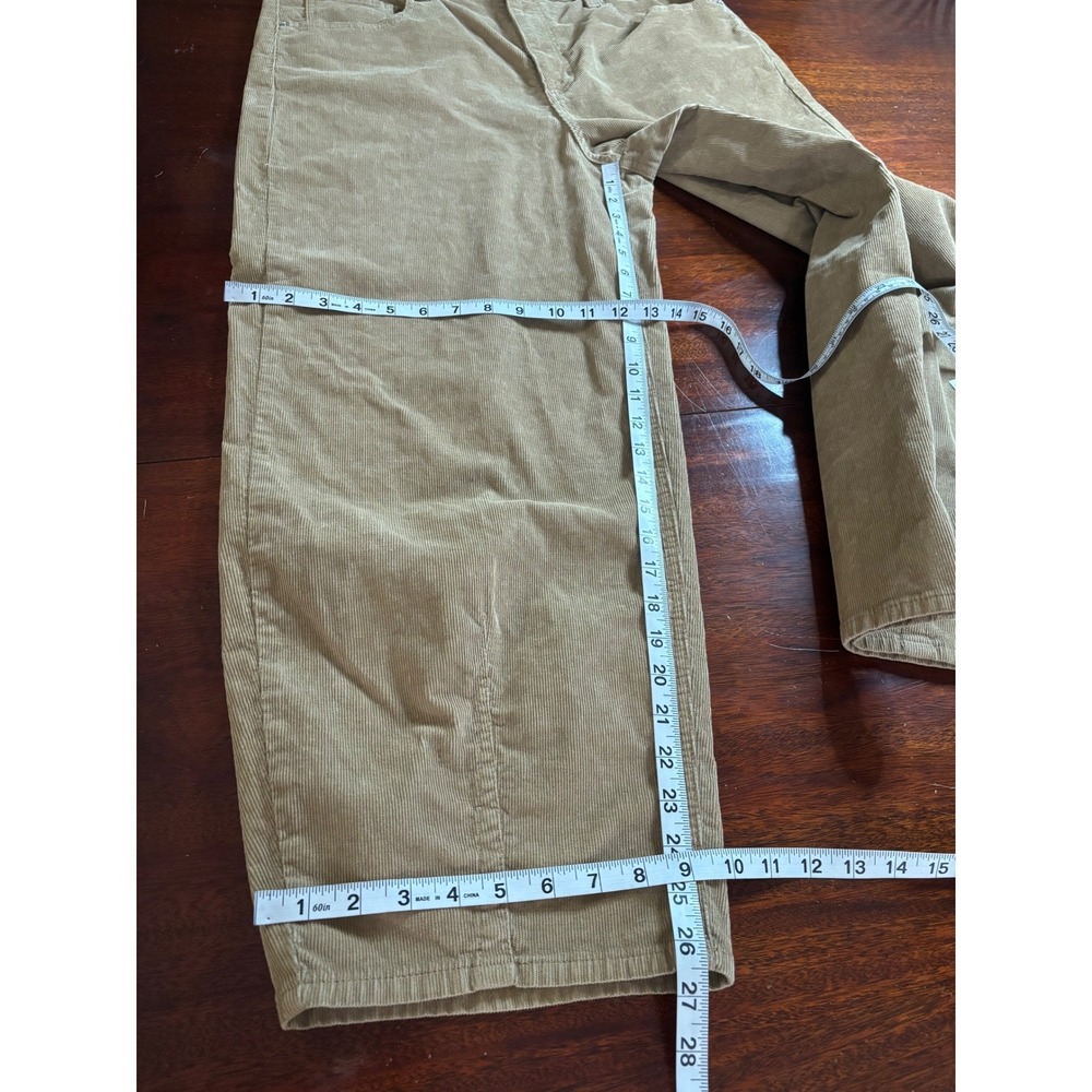 Universal Thread Womens High Rise Easy Barrel Corduroy Pants 14 Crop Earthy Tan - Picture 8 of 9